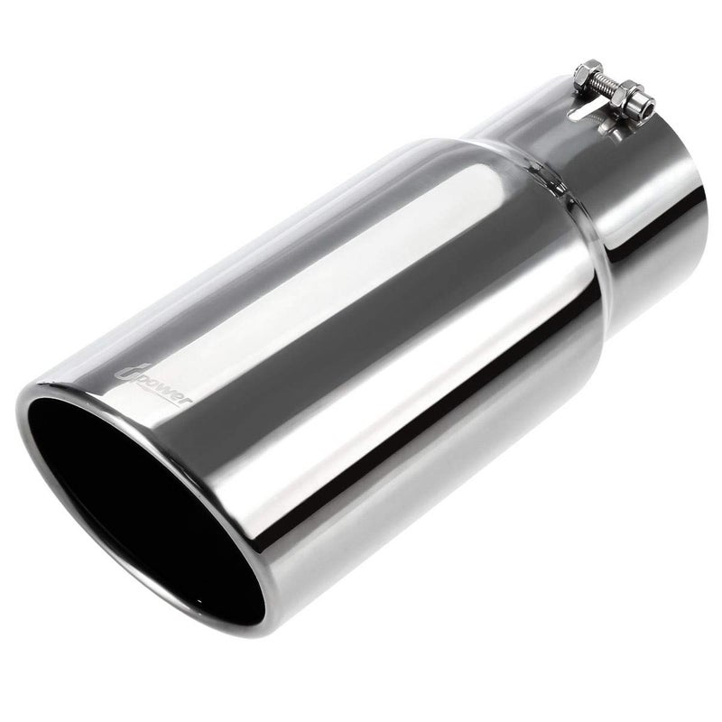 Upower Diesel Exhaust Tip 5" to 6" Stainless Steel Bolt-On Tail Pipe Tips 5 inch Inlet 6 inch Outlet 15" Long Rolled Edge Tailpipe Universal For Trucks Car - Image 1